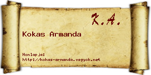 Kokas Armanda névjegykártya